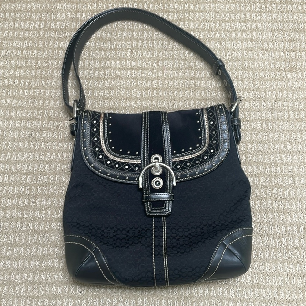 Coach bag with silver hardware